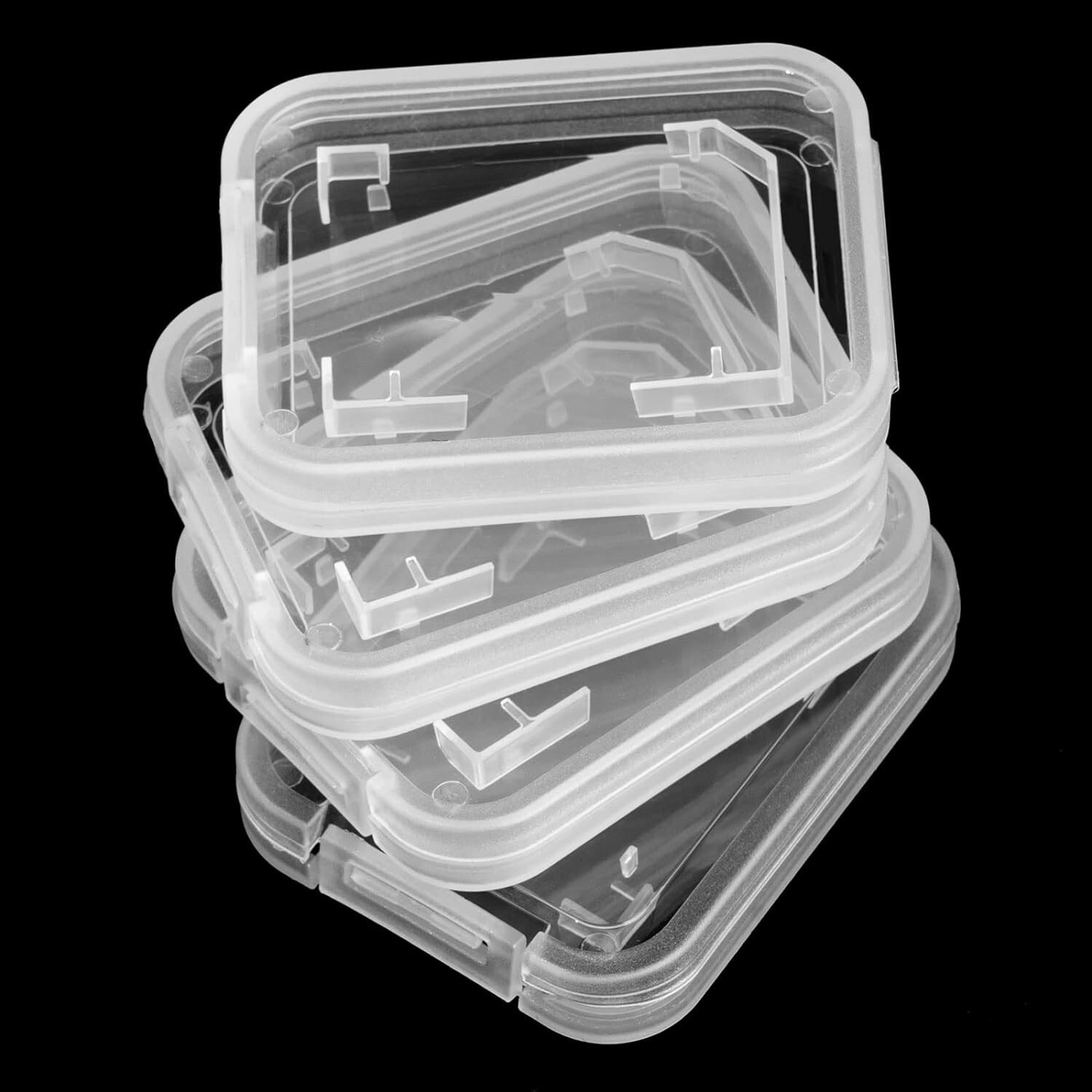 60pcs Plastic Transparent Standard SD SDHC Memory Card Case Holder Storage Box