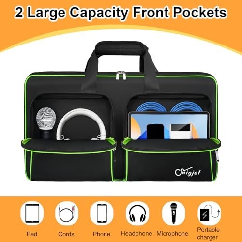 Padded DJ Controller Case for DDJ FLX4, DDJ 400, REV1 - Adjustable Shoulder Stra