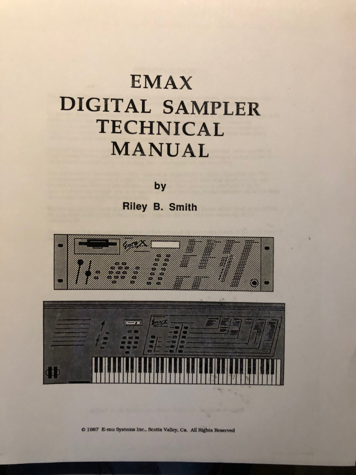 Emax II Technical/Schematics Manual Binder