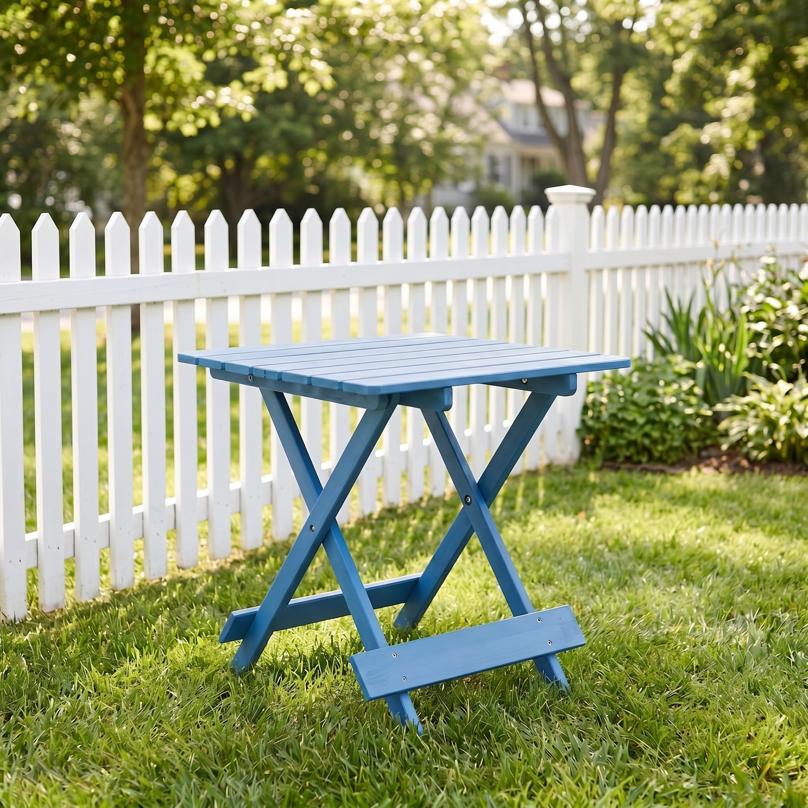 19.75inch Folding Square Table Patio Outdoor solid wood Table for Backyard