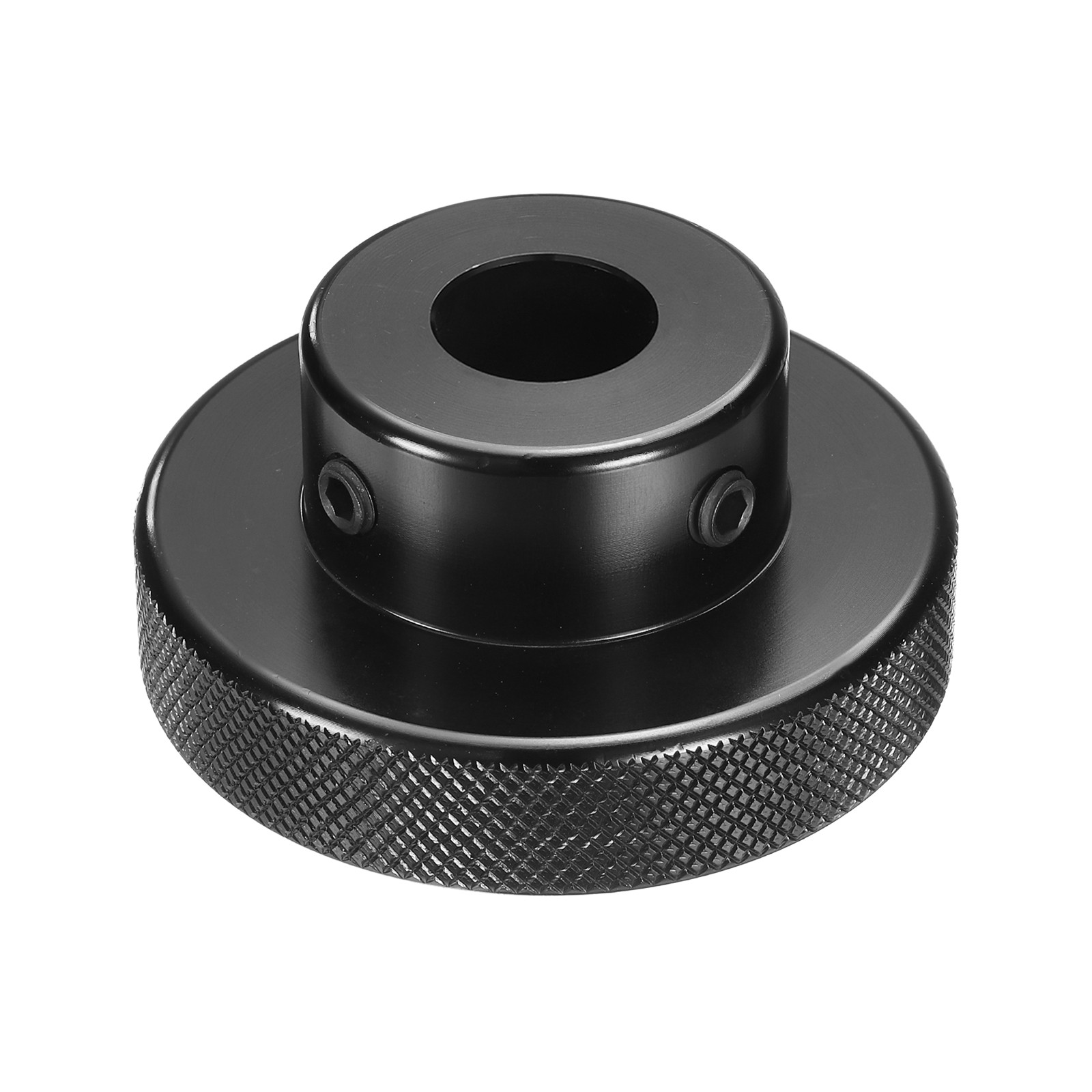 Anodization Aluminum Alloy Handwheel 14mm Bore 60mm OD Knurled Knob, Black