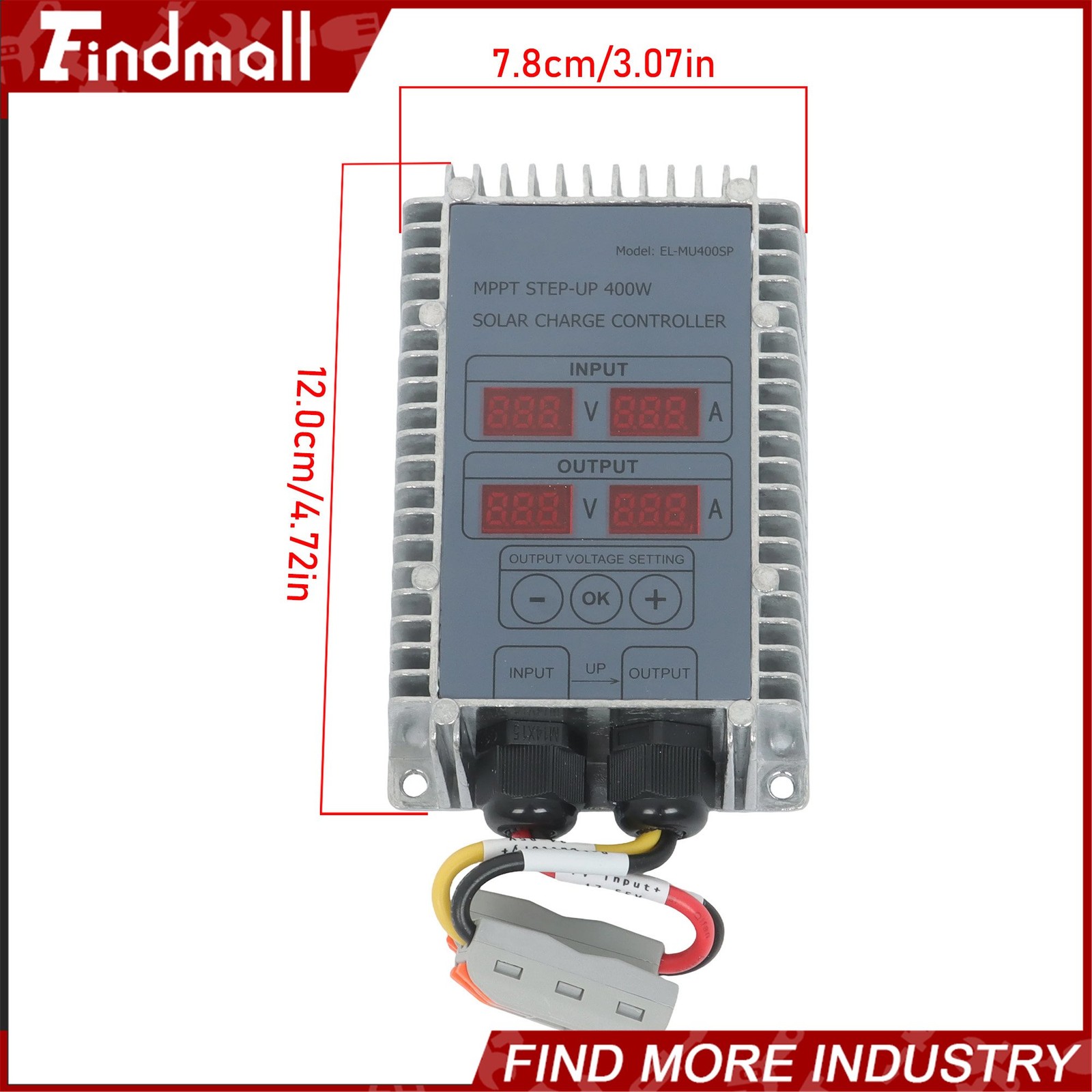 Findmall 400W Solar Battery Charge Controller Boost MPPT Voltage Adjustable