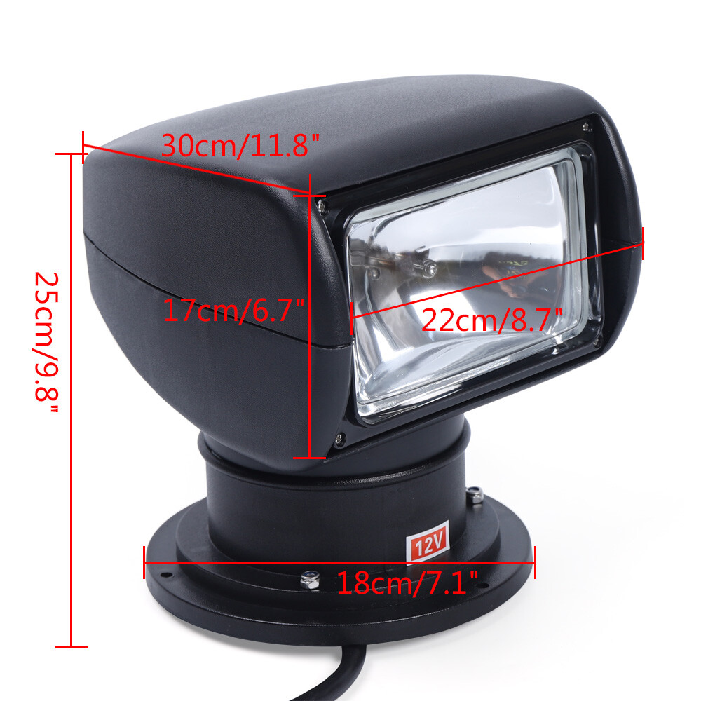 100W Marine Spotlight Offroad Truck Car Boat Search Light 12V W/ Remote Control