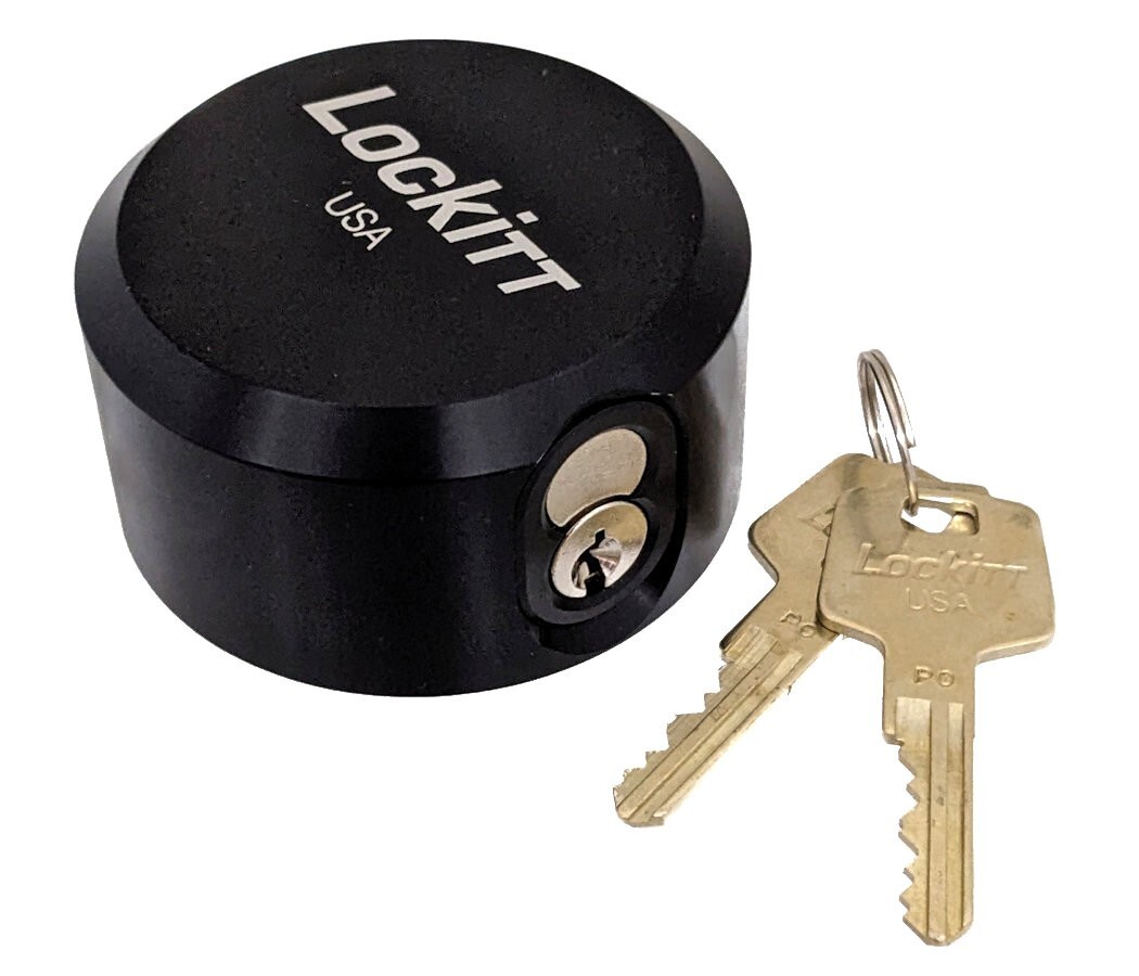 Lockitt Puck Style Hidden Shackle Padlock UCS Cylinder - Flat Back - Made in USA