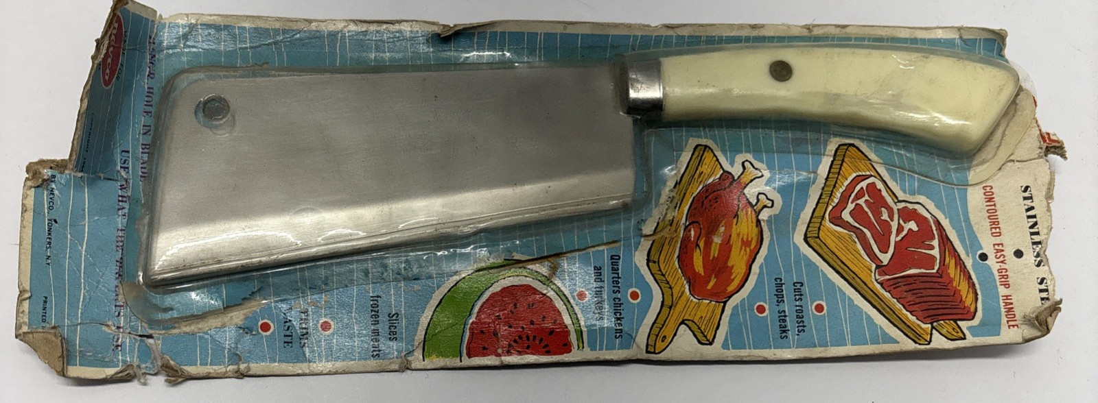 Vintage Unused Nevco Stainless Steel Cleaver Knife Made In Japan - Free Shipping