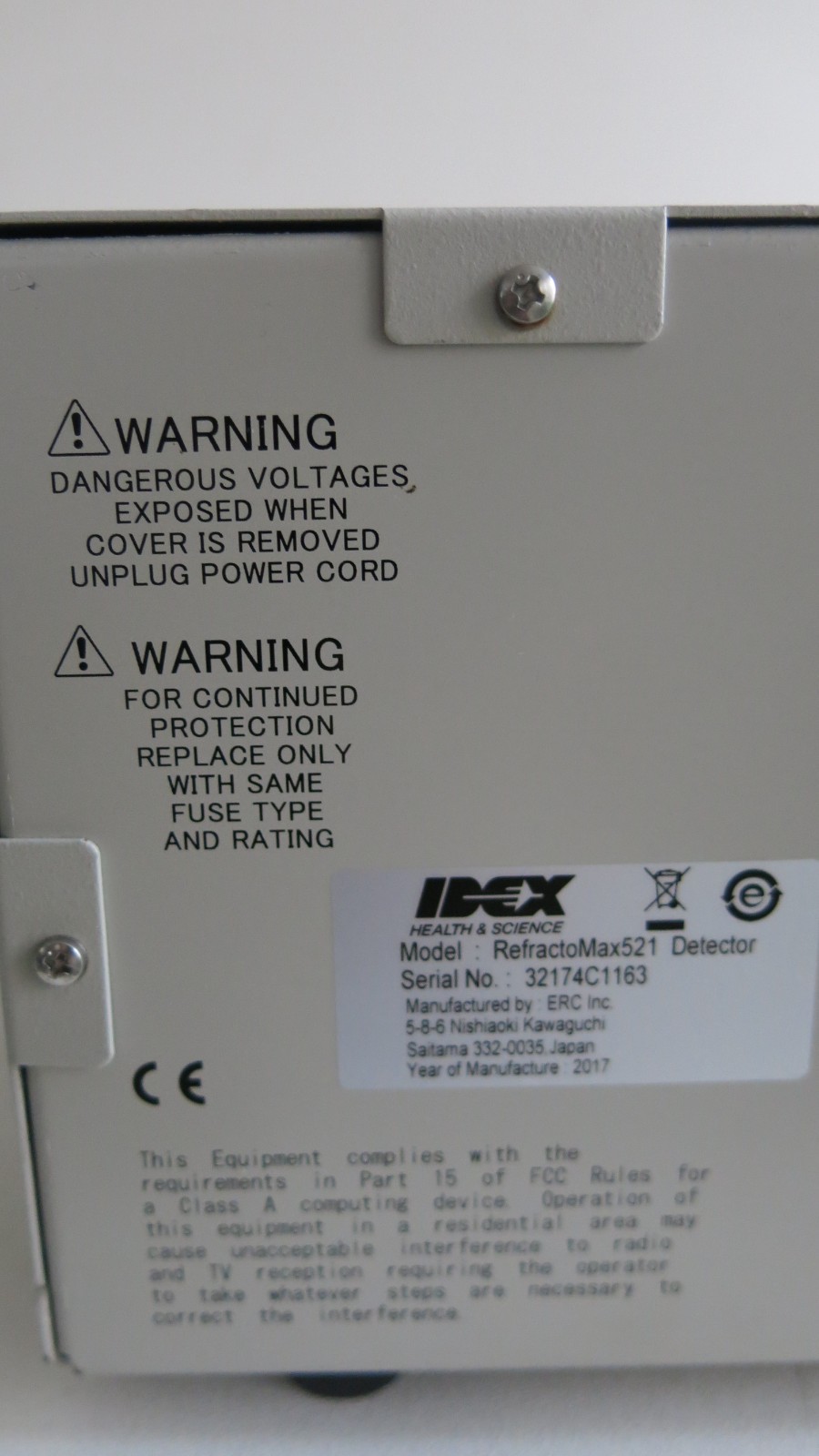 ERC REFRACTOMAX 520 DETECTOR