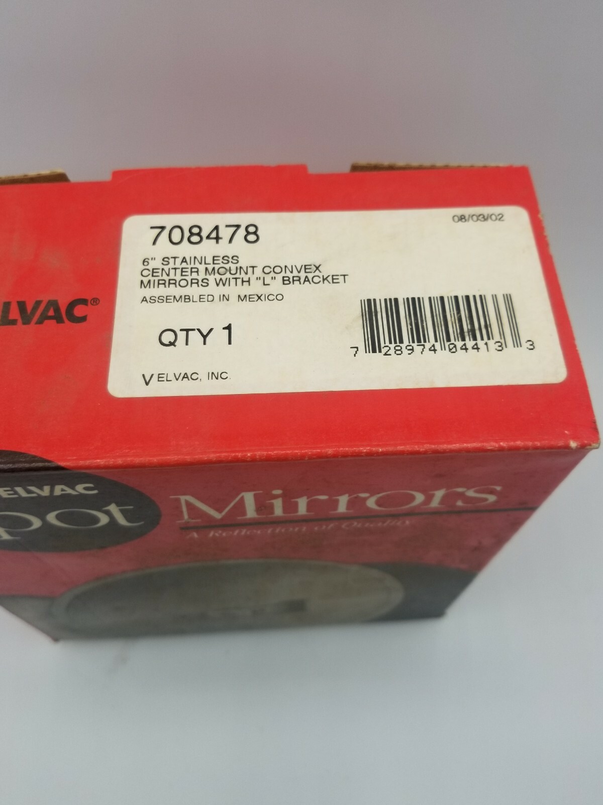 Velvac Stainless Steel Convex Spot Mirror Silver
