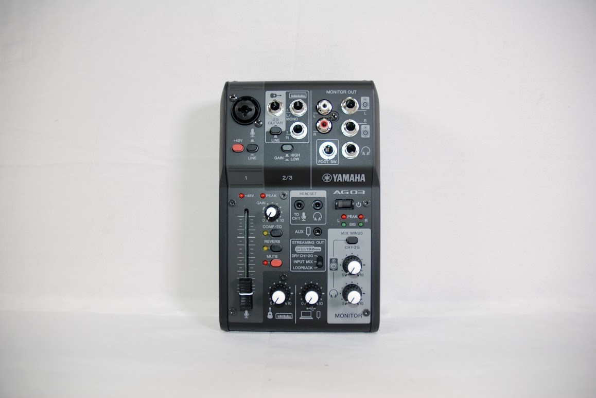 Yamaha AG03MK2 Black 3-Channel USB Live Streaming Loopback Audio Mixer- Open Box
