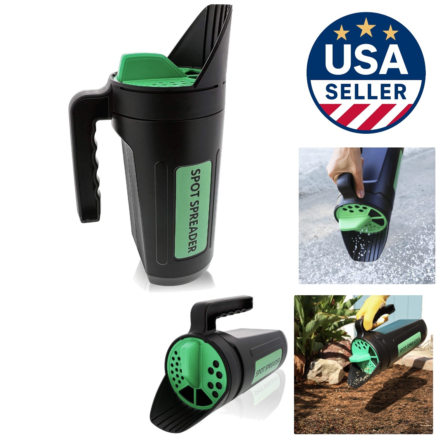 Efficient Hand Spreader Shaker for Salt & Seed - 80 Oz Capacity for Outdoor Use