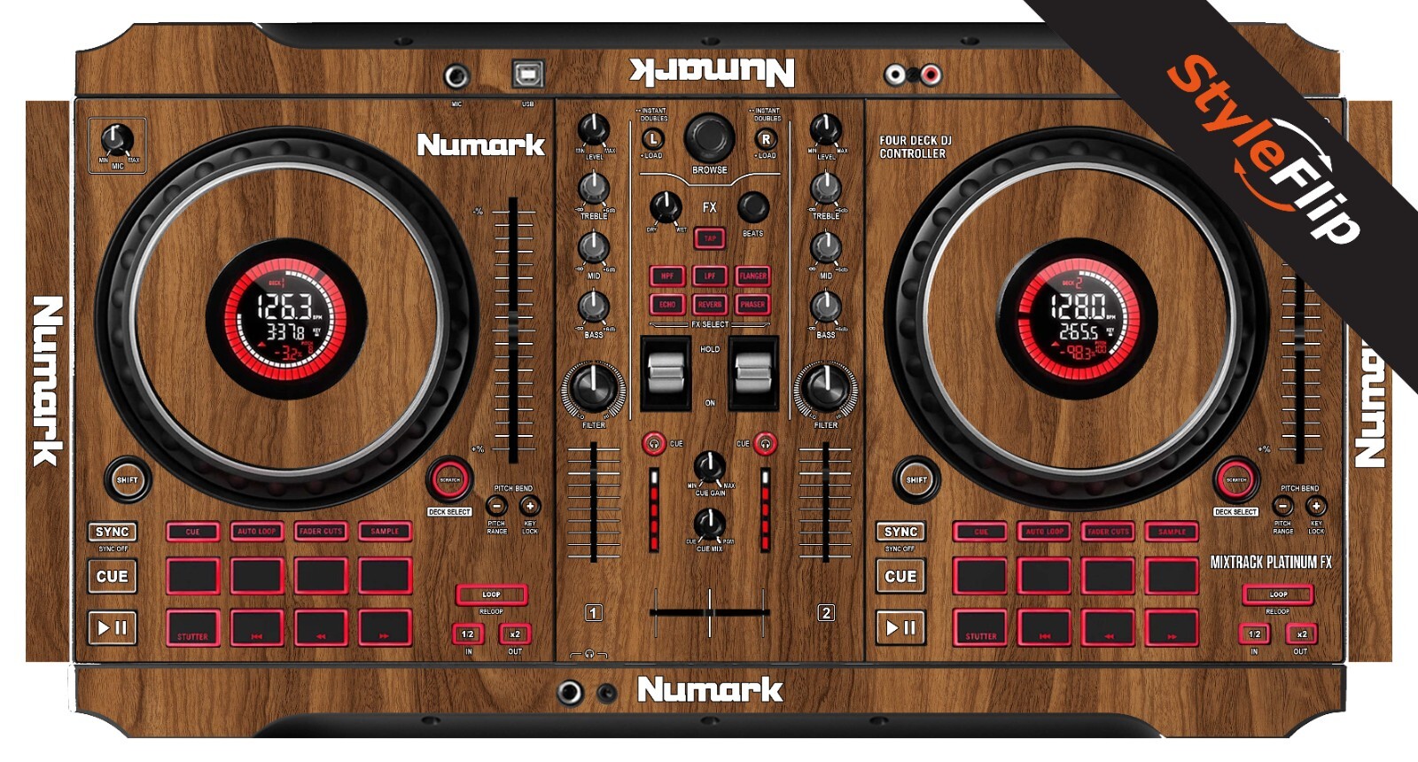 Numark Mixtrack Platinum FX Skin | Wood #2 | Protective Decal | StyleFlip Skins