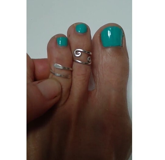 New Year GIFT Solid Metal Women's Adjustable Toe Ring 925 Silver
