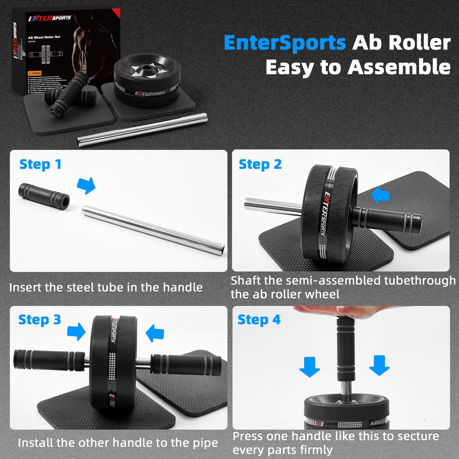 Ab Roller Wheel for Abs Workout - Core Strength Training Equipment with Knee