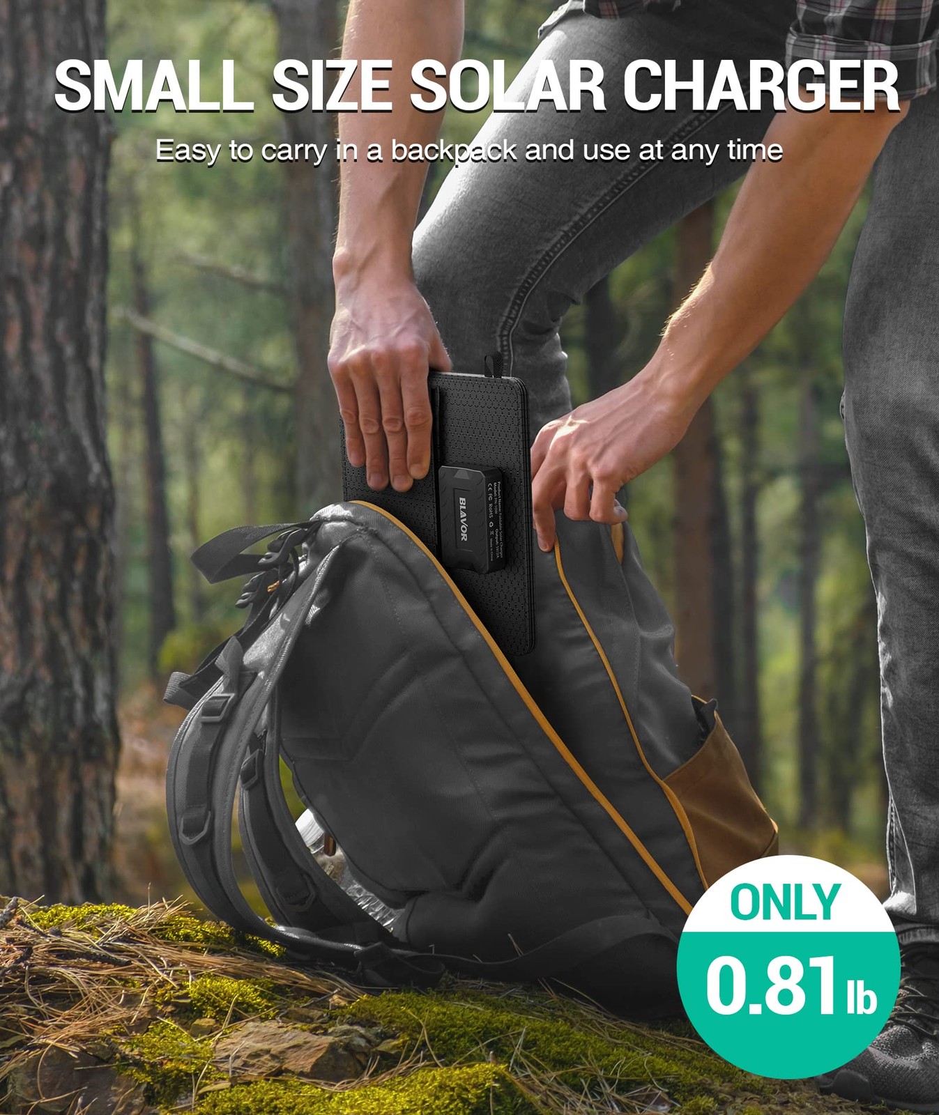 BLAVOR 10W Portable Solar Charger, Foldable Solar Panel with USB, 24% Efficiency
