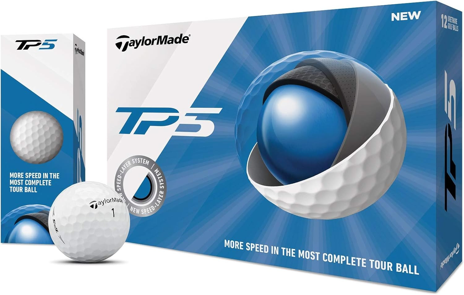TP5 Golf Balls (One Dozen), White, Large