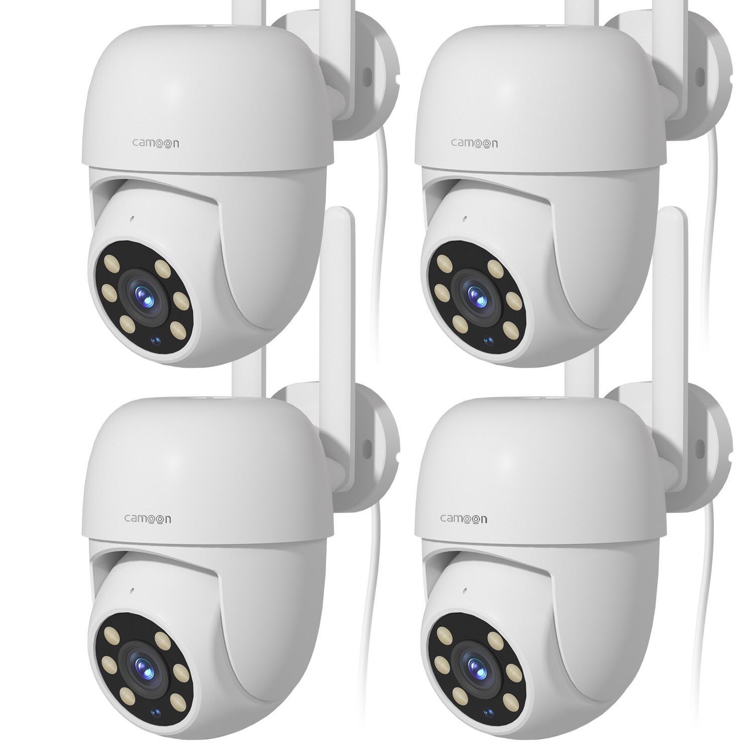 4PCS WiFi Camera Security 4MP PTZ Outdoor Wireless Home PTZ Security Camera PIR