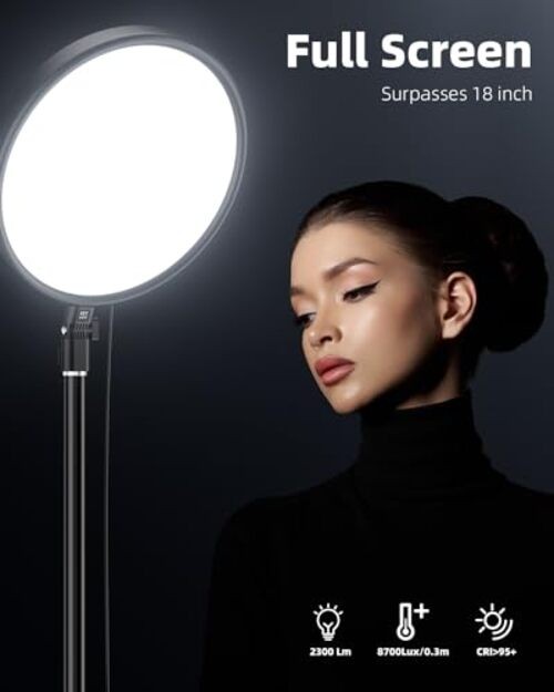 Large Ring Light with 79" Stand, 6500K Professional Full-Screen Big Ring