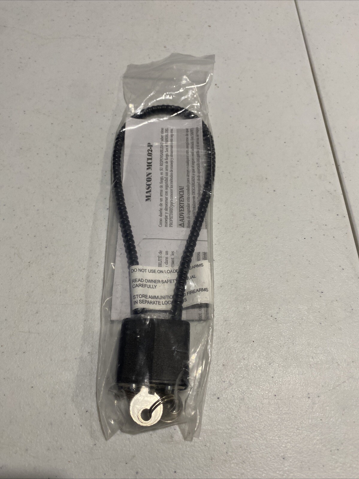 Mascon 30MM Black MCL02-P Cable Gun Lock come with 2 Keys and Instructions 'NEW'