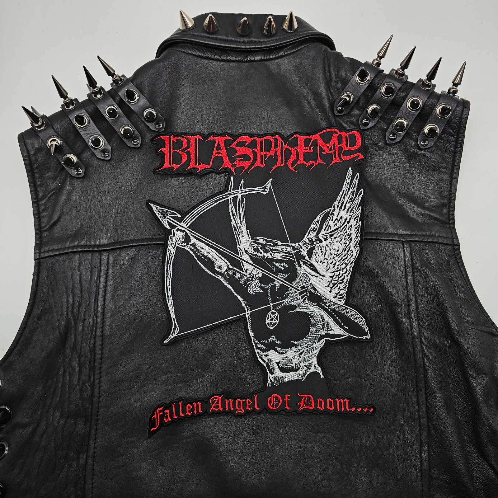 BLASPHEMY FALLEN ANGEL OF DOOM... SHAPED EMBROIDERED BACKPATCH