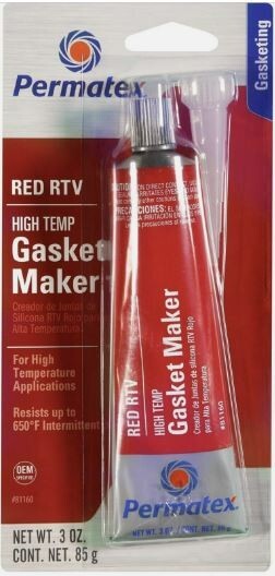Permatex 81160 High-Temp Red RTV Silicone Gasket, 3 oz.