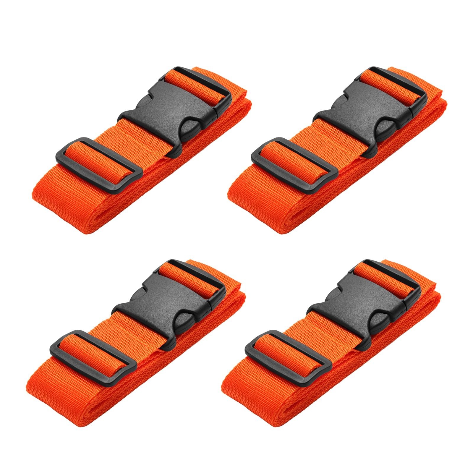 4 Pack Luggage Straps, Adjustable Travel Suitcase Belt Secure Lock Straps to Pre