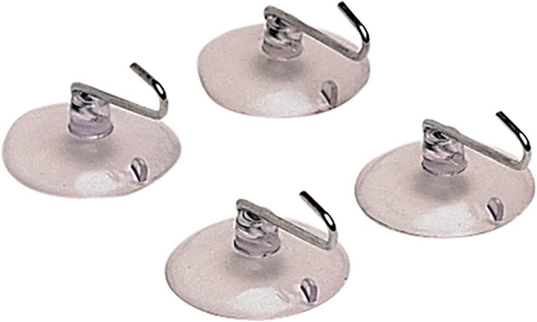 Lot of 20 Suction 1 ½" Cups w Metal Hooks Clear Plastic Hang Signs Walls Windows