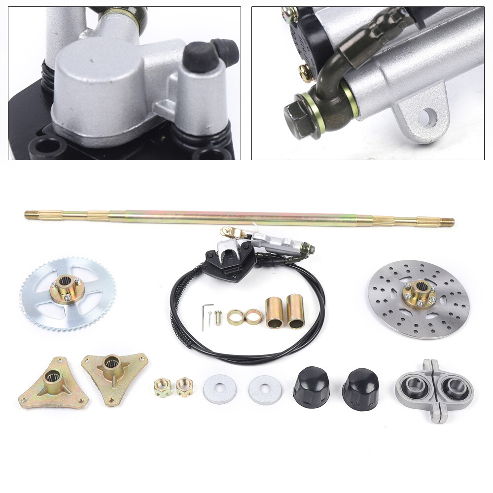 740mm Rear Axle Kit Brake Assembly &Pillow Blocks For ATV Quads Buggy Go Kart US