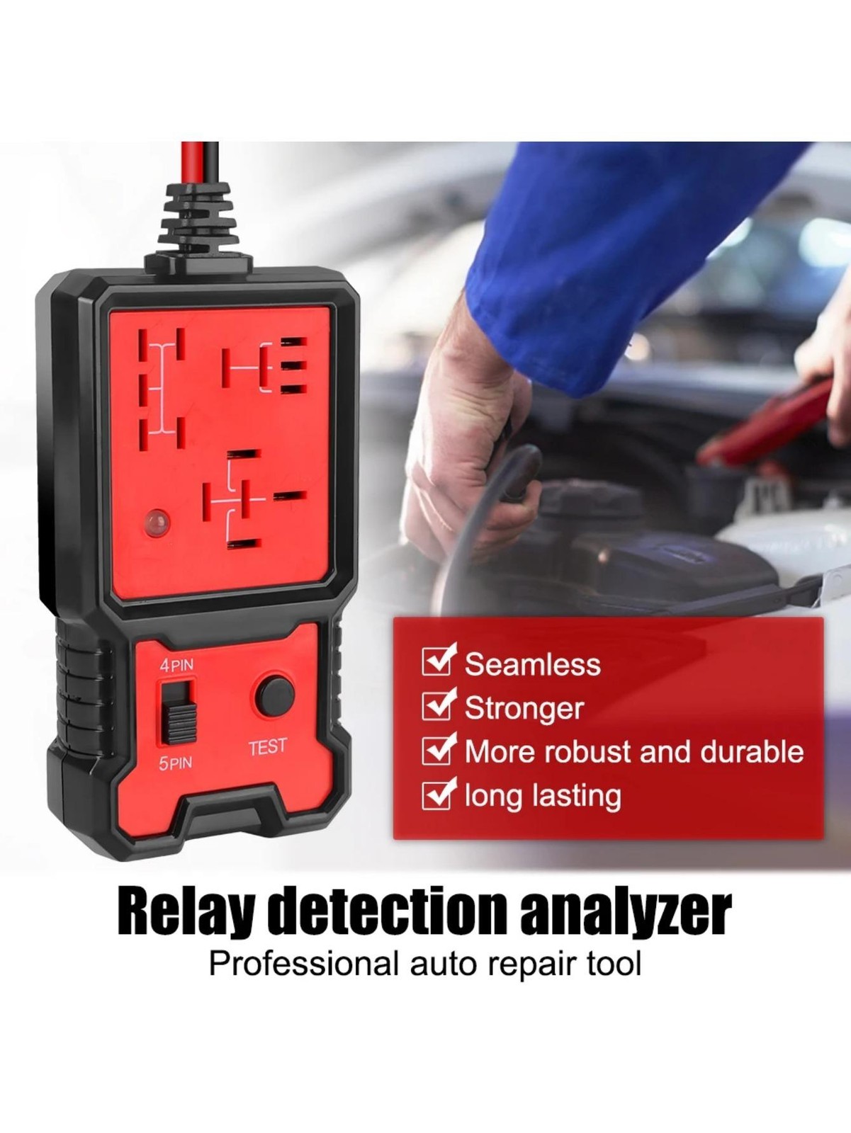 12V Automotive Relay Tester Voltage Battery Diagnostic LED Indicator Car Tool