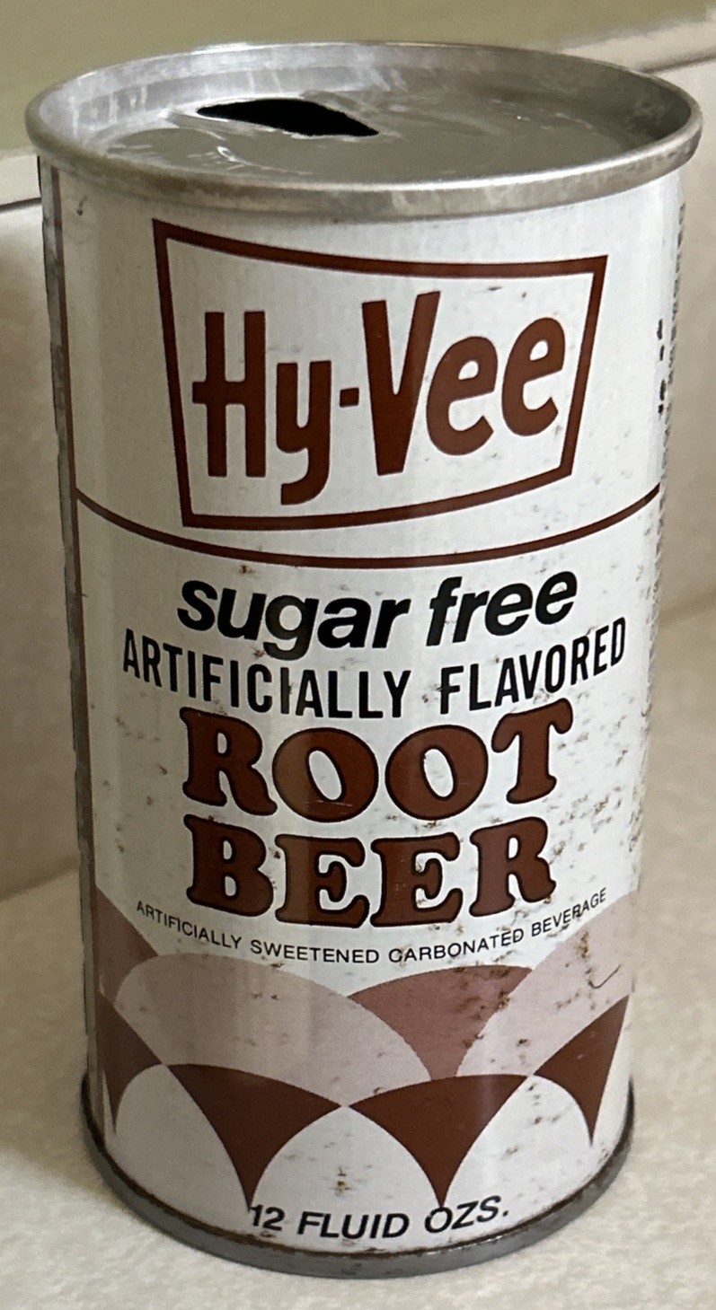 Vintage Hy-Vee Sugar Free Root Beer Empty 12oz. Steel Pull Tab Soda Can