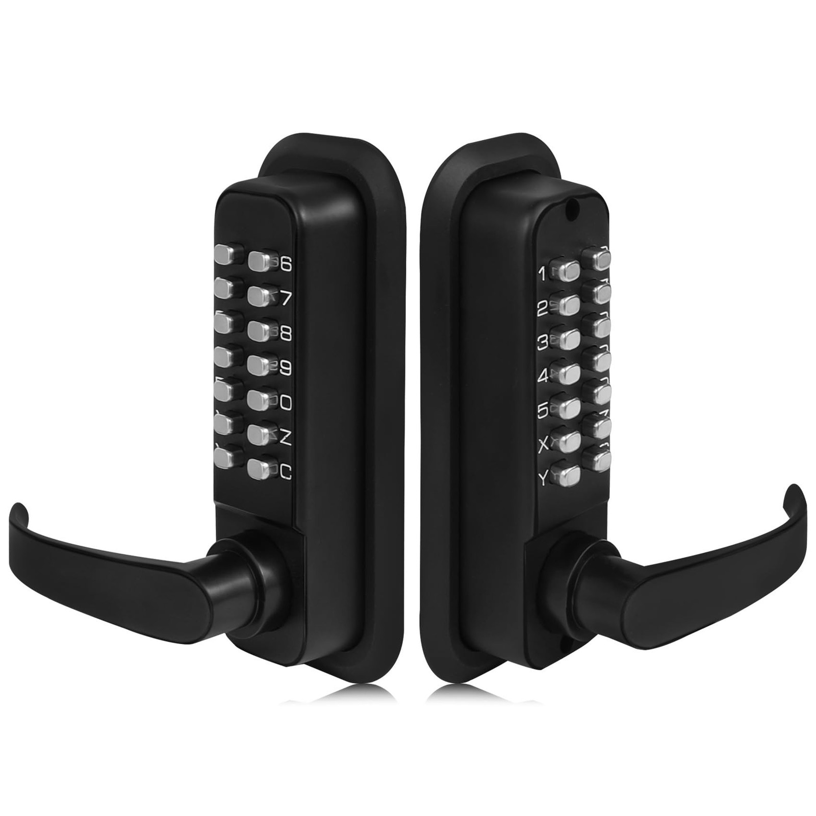 New Upgrade Double Sided Keyless Door Lock with Handle,Stainless Steel Waterp...