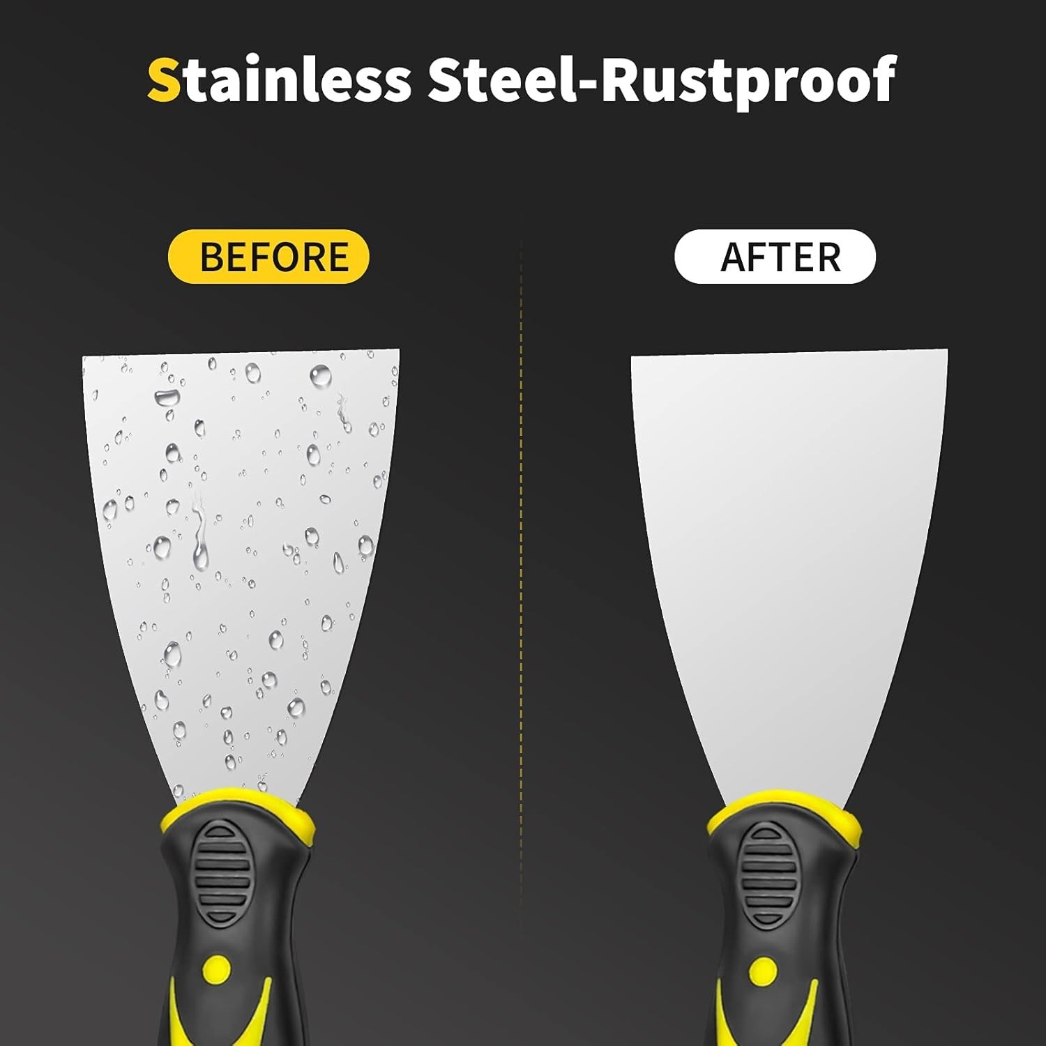 Rust-Resistant Putty Knife Set: 4 Sizes for Efficient Home Improvement Projects