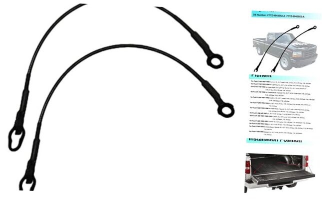 1 Pair Tailgate Support Cable for Ford F-150 F-250 F-350 1987-1997 Replaces
