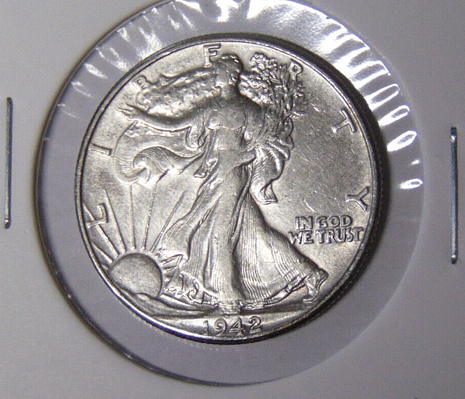 1942-P Walking Liberty Silver Half Dollar XF/AU Philadelphia Mint Coin (71424)
