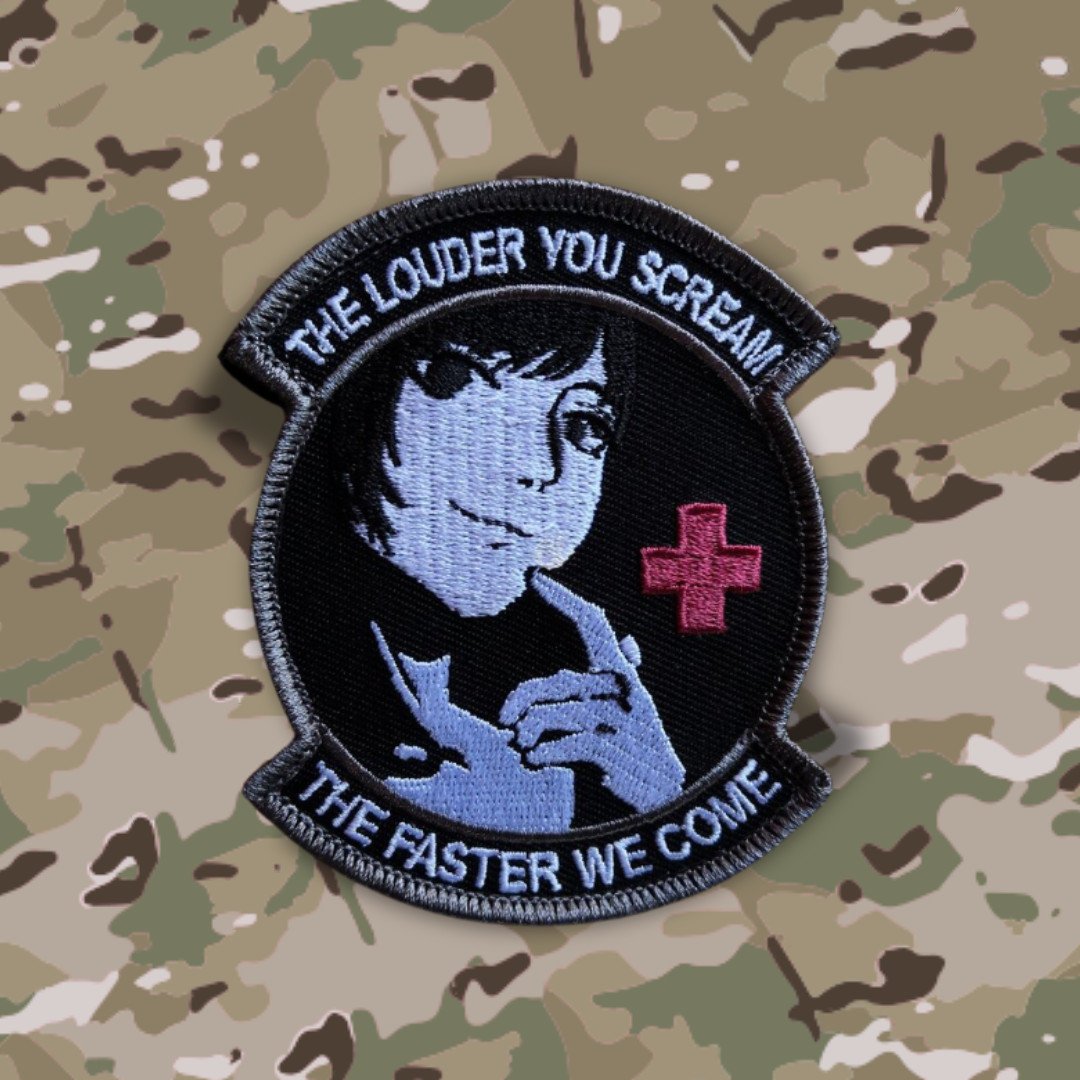 Military Waifu Anime Girl Louder You Scream Faster We Come Morale Medic Patch
