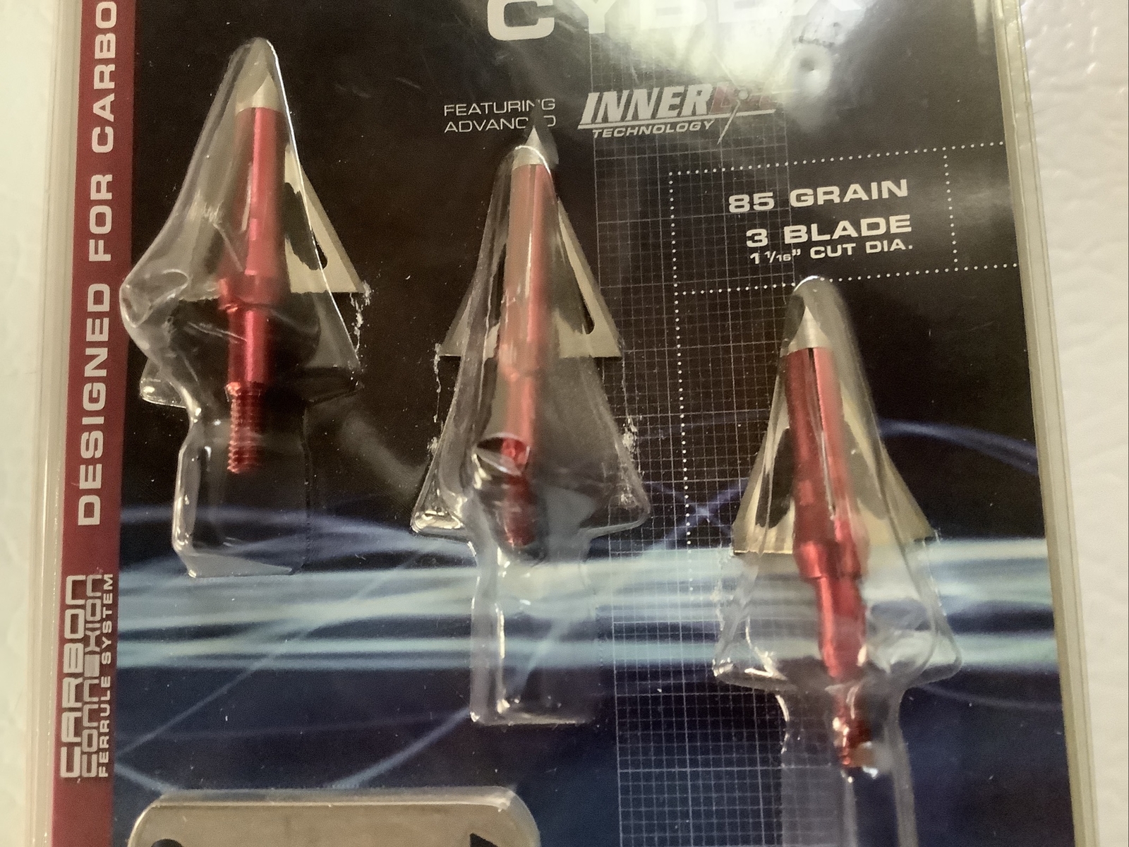 Fuse Broadheads- CYBEX- 3 In Pkg. 85 Grain - For Carbon Arrows