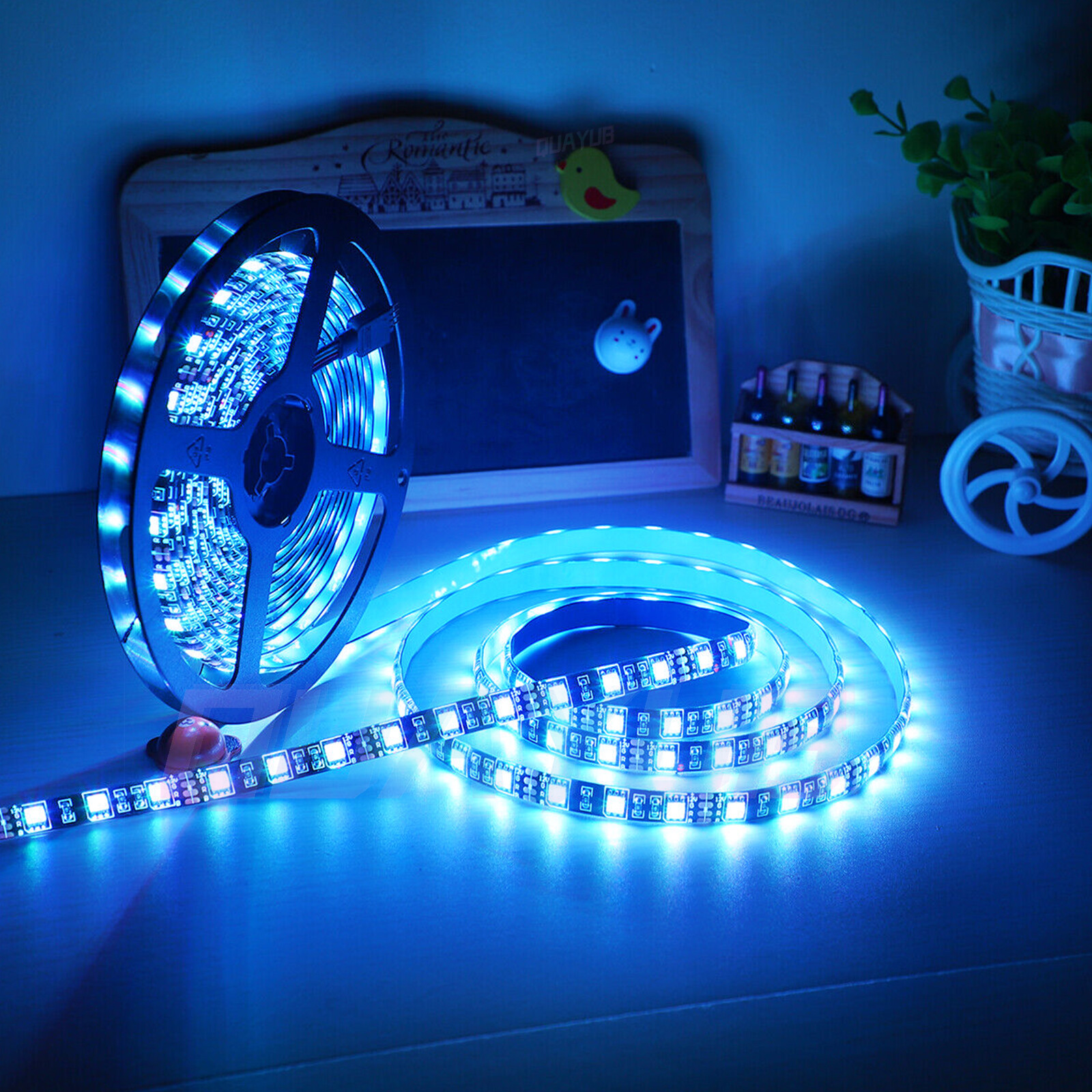 Tira Luces LED 12V azul 16.4ft tiras Luz Para decoracion habitacion Cuarto