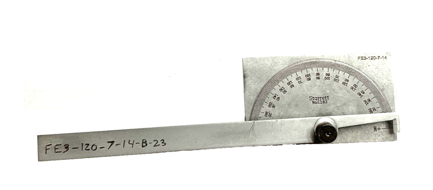 Starrett C183 STEEL PROTRACTOR RECTANGULAR HEAD