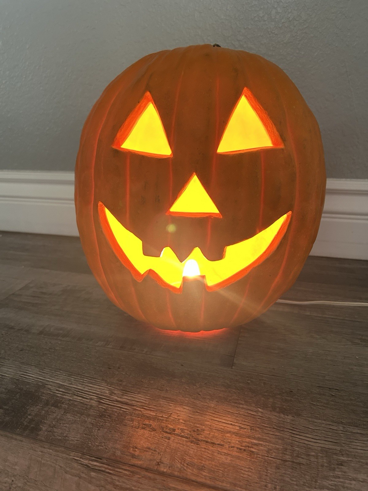 Vintage Gemmy Industries Light Up Foam Mold Halloween Pumpkin Jack O Lantern