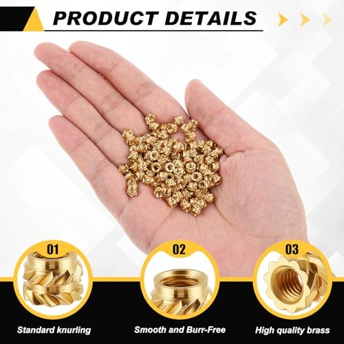 Pcs M3 Threaded Inserts Heat Set Inserts Brass 3D Printing M3 x D5 x L4 300