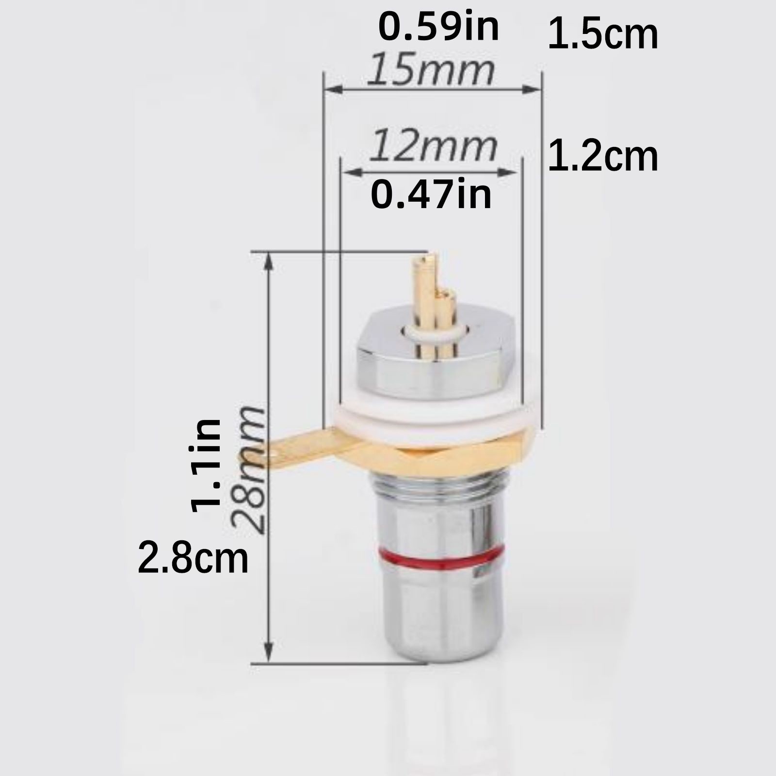 4Pcs/Set Rhodium RCA Socket Female Panel Mount Plug Audio Terminal Chassis