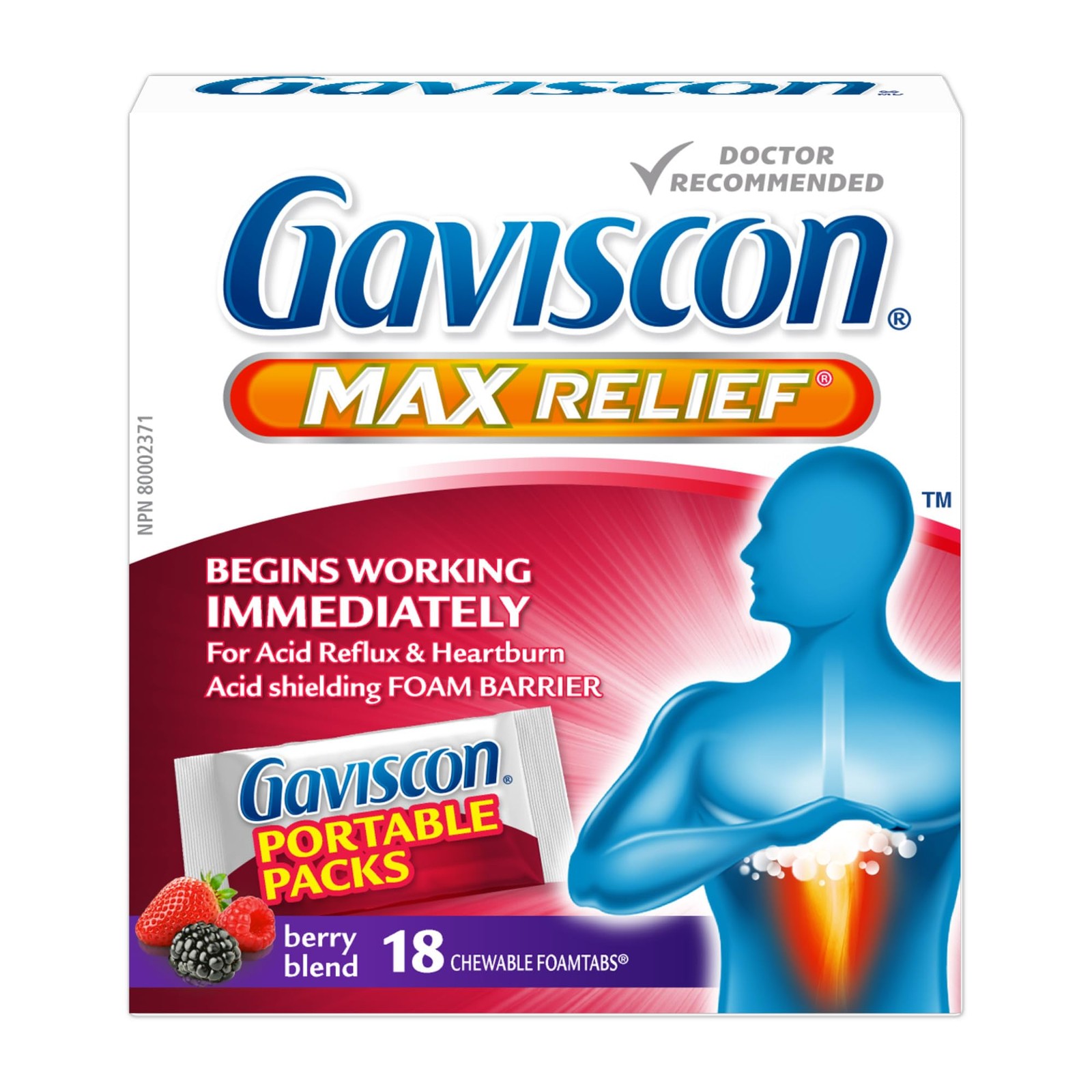 Gaviscon Max Berry Heartburn Relief 18 Count