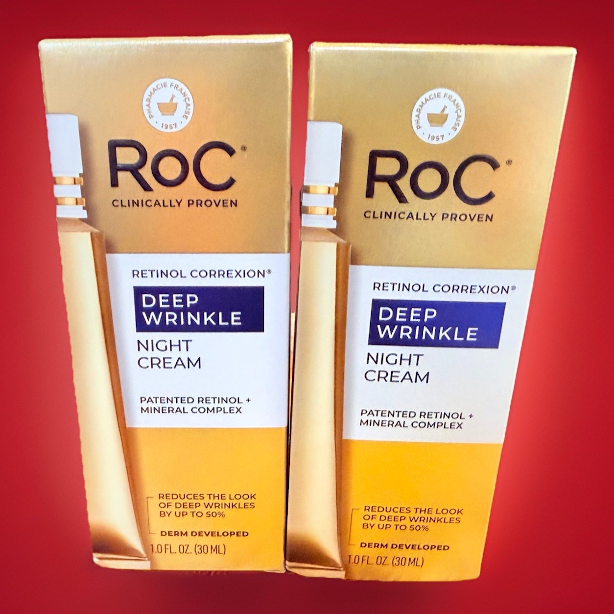 2 Pack RoC Retinol Correxion Deep Wrinkle Night Cream Advanced Retinol 2X 30 ml