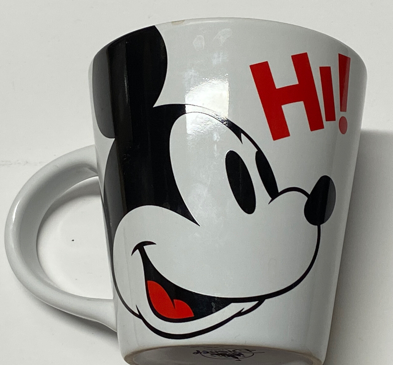 Nice MICKEY MOUSE Disney “HI!” Large Disneyland Park Ceramic Coffee Mug