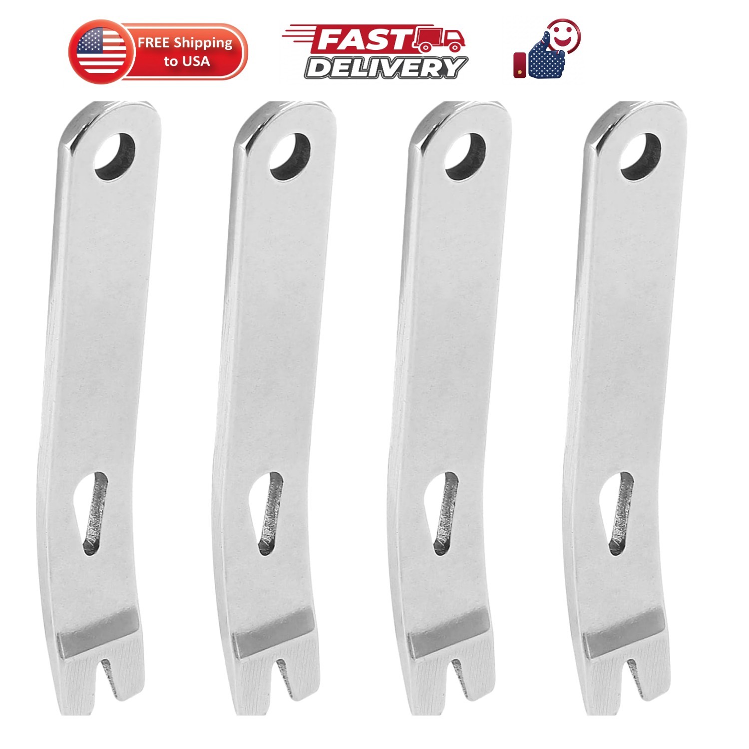 4 Pcs Mini Crank Crowbar, Stainless Steel, 3 Inch | Mini EDC Pry Bar Keychain...