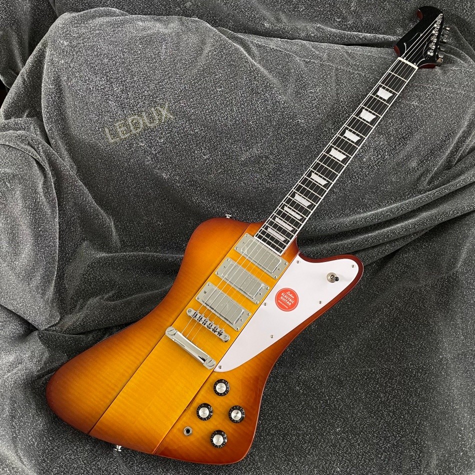 HOT sale VS Firebird  Flamed Electric Guitar Flamed 3H Pickups Chrome  tremolo
