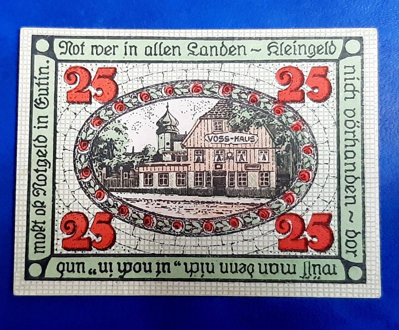 EUTIN NOTGELD 25 PFENNIG 1920 EMERGENCY MONEY GERMANY BANKNOTE (23693)