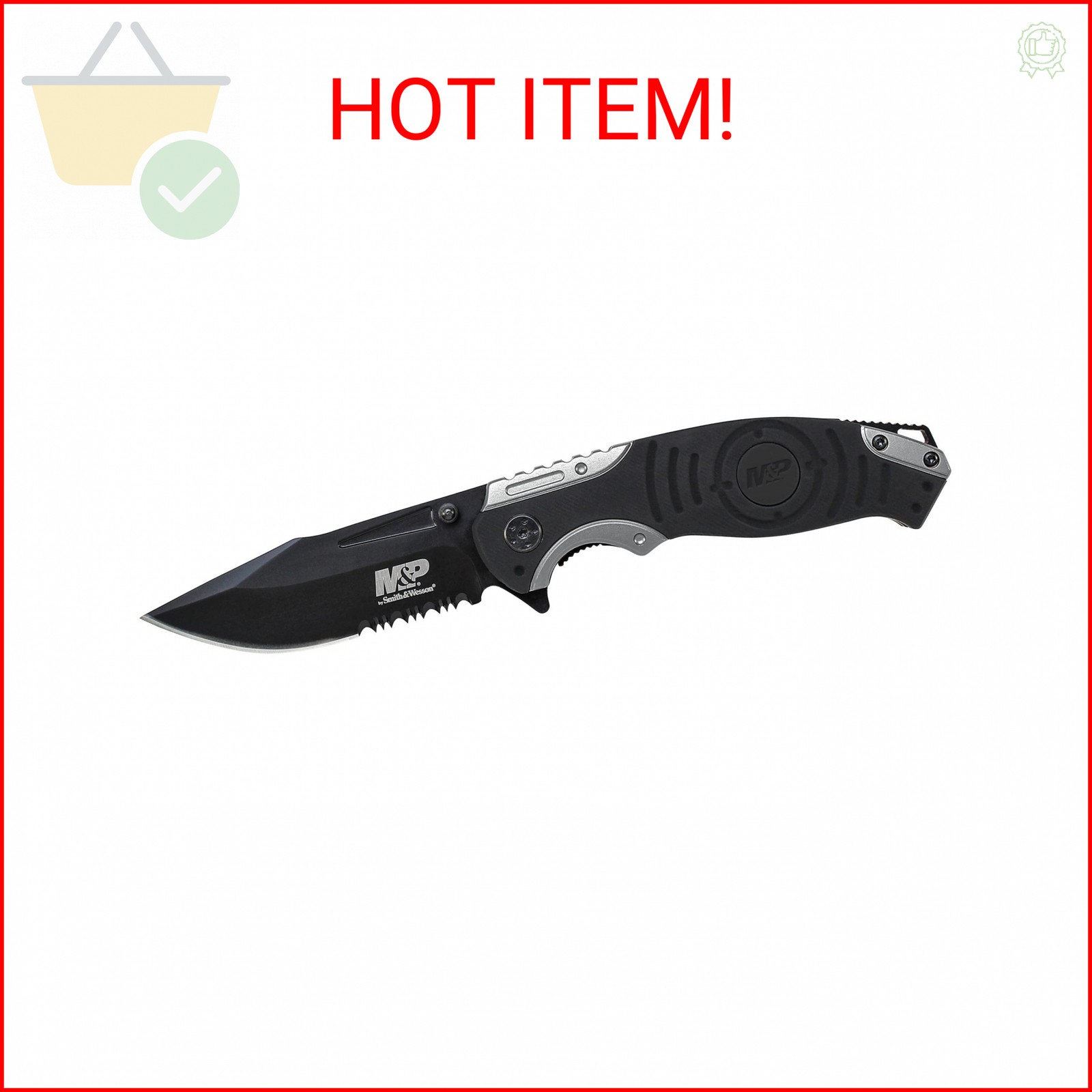 Smith & Wesson M&P SWMP13GS 8.2in High Carbon S.S. Folding Knife with 3.5in Serr