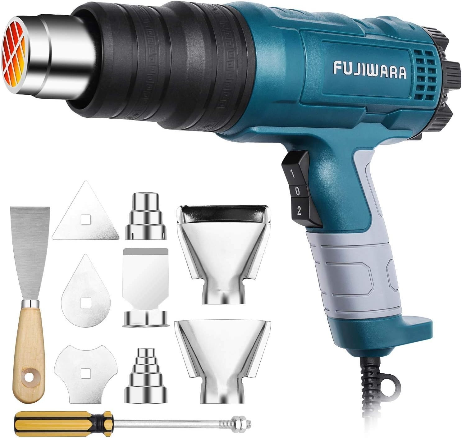 2000W Heat Gun Hot Air Wind Blower Dual Temperature + 5 Nozzles Power Heater New