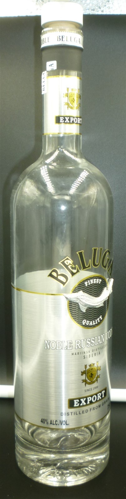 COLLECTIBLE EMPTY BOTTLE BELUGA VODKA