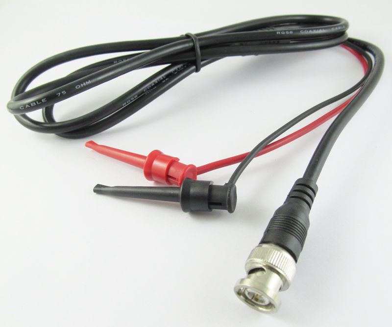 5pcs 1.5M BNC Male Plug to Dual High Quality Nylon Copper Hook Clip Test Cable