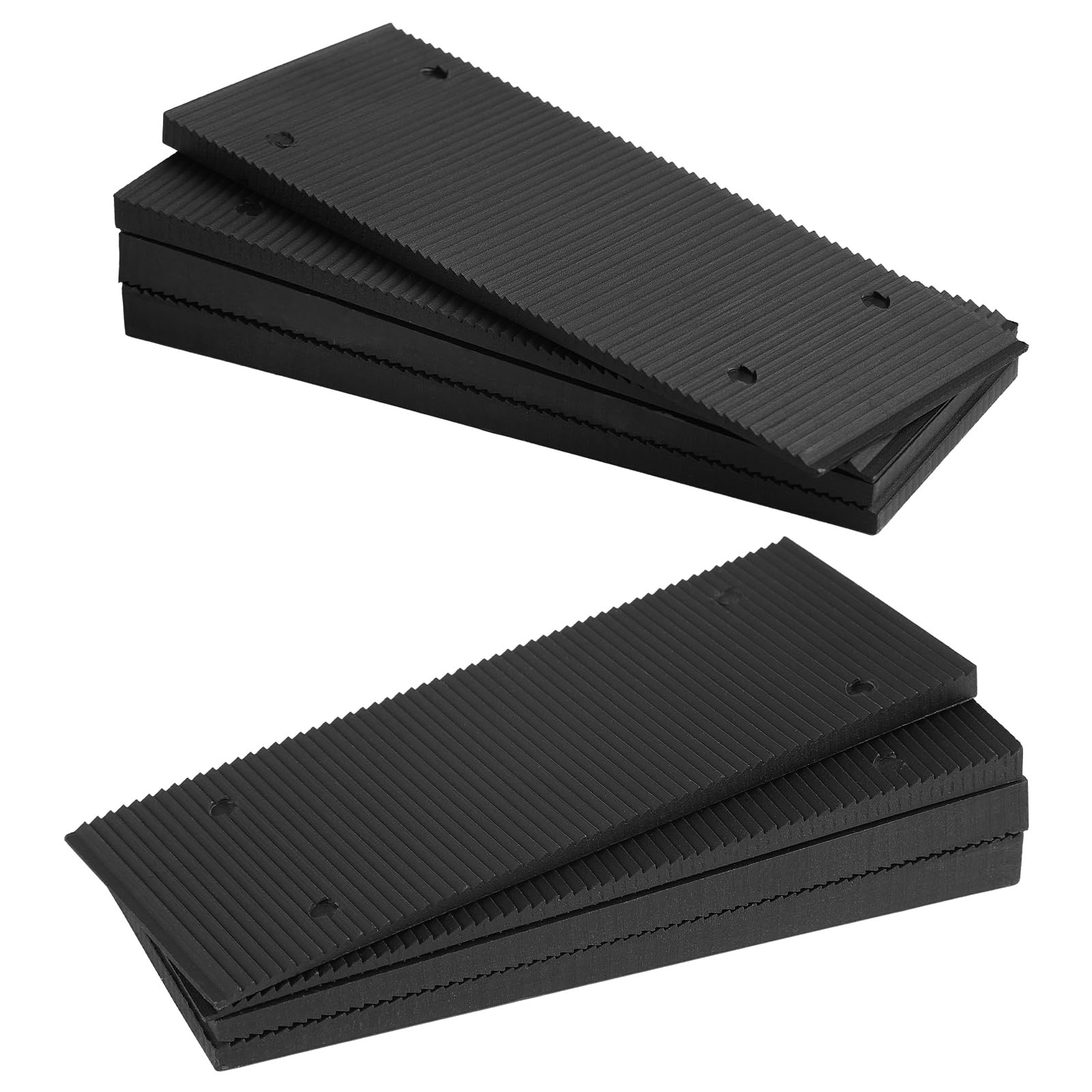 ZZJMCH 8Pcs Furniture Leveling Wedges, 4.7"×2" Dual-Height Plastic Black